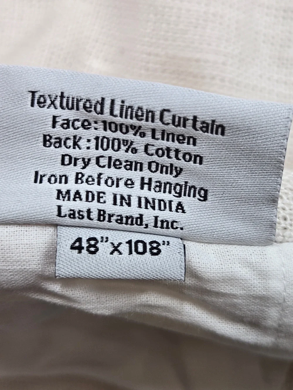 QUINCE Set Of 2 48x108 Heavyweight European Linen Curtains Sand 9878